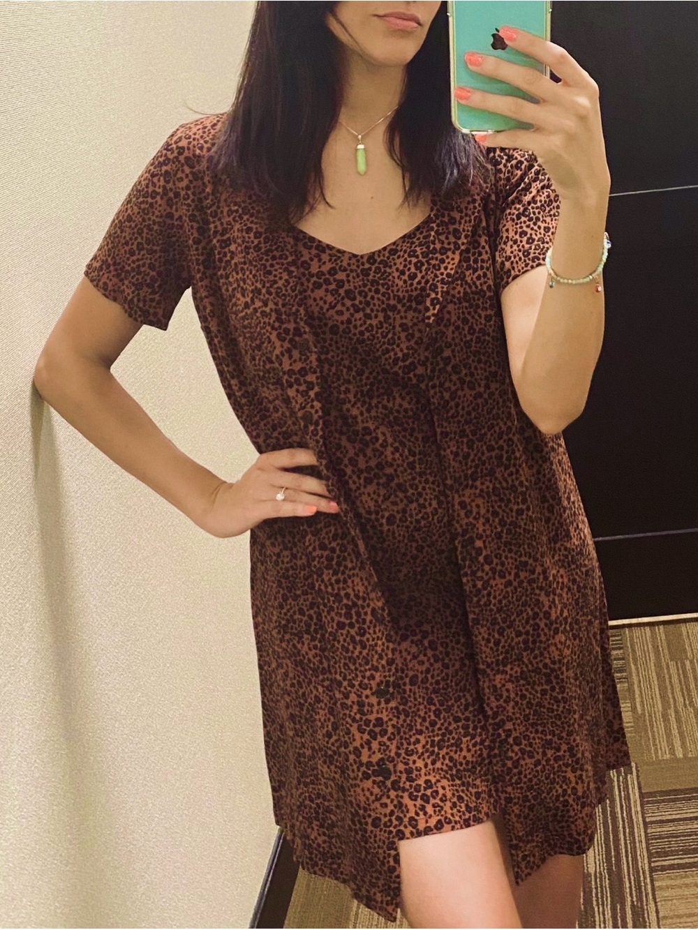 Leopard Print 2-Piece Dress with Short Sleeve Overlay 🖤